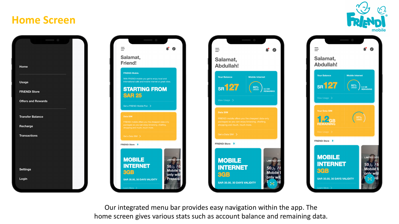 Friendi Mobile telecom self-care app