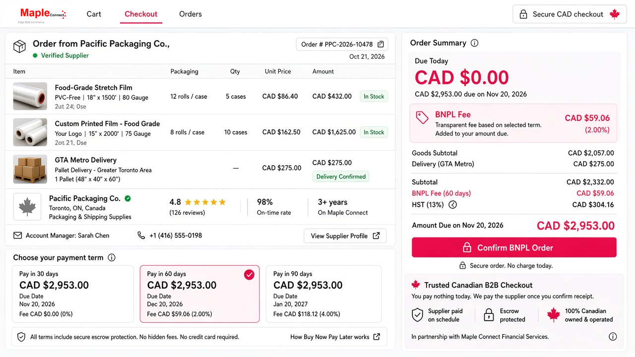 Maple Connect BNPL checkout