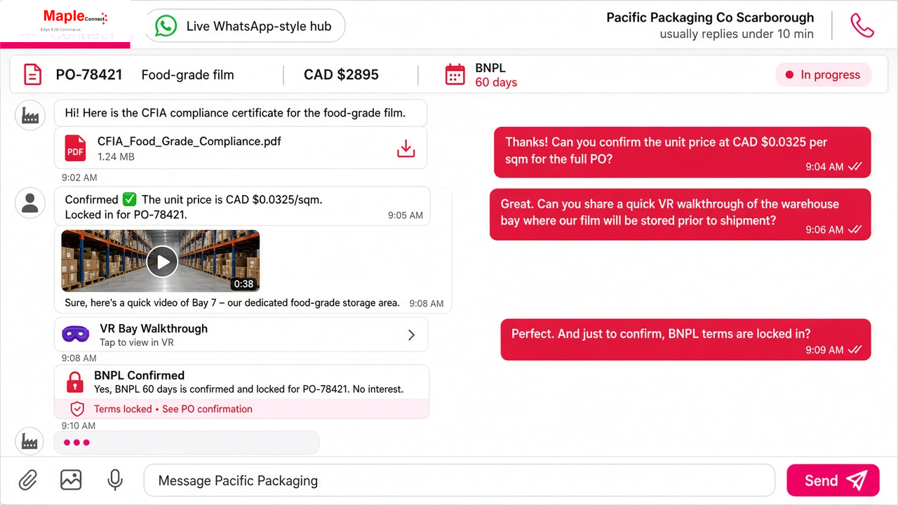 Maple Connect WhatsApp-style deal chat