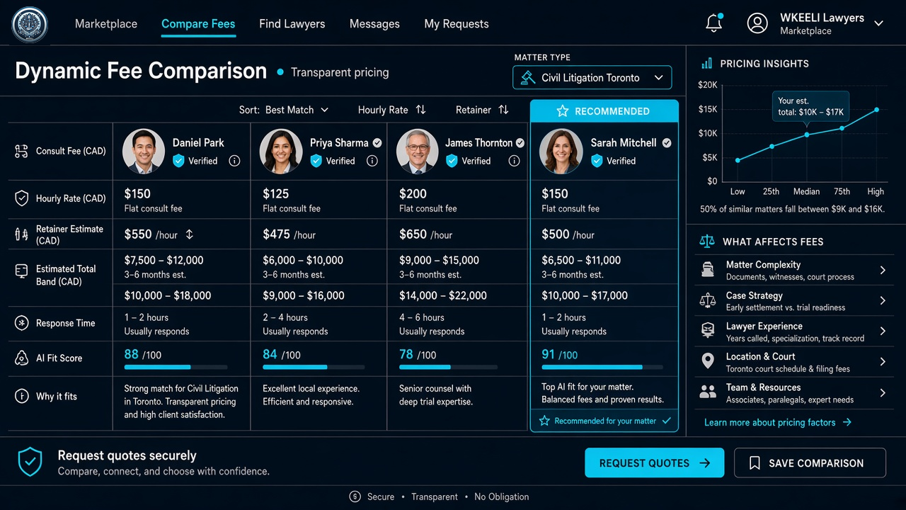 WKEELI dynamic fee comparison
